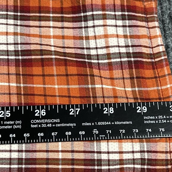 VTG TOMMY Jeans HILFIGER Shirt Mens Medium Orange Plaid Quilted Lined LS Button - Picture 15 of 16